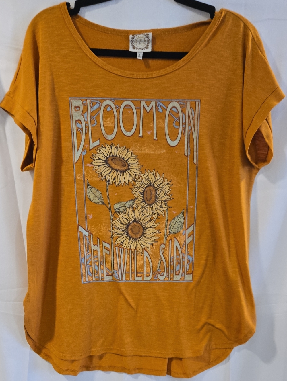 Bloom Graphic Sunflower Tee - Mustard Short Sleeve
